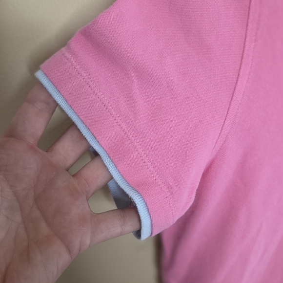 Tommy Hilfiger | Y2K Pink Short Sleeve Slim Fit Polo White Collar Size Small - Picture 3 of 6